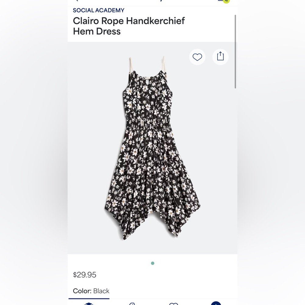 Floral Black and White Dress